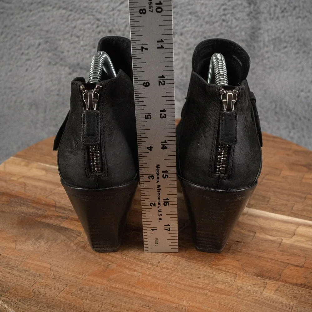 Eileen Fisher Ives Bootie Womens Size 10 Black Leather Ankle Boots Zip Up Shoes‎